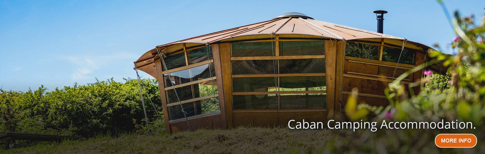 Caban camping hut with large observation windows